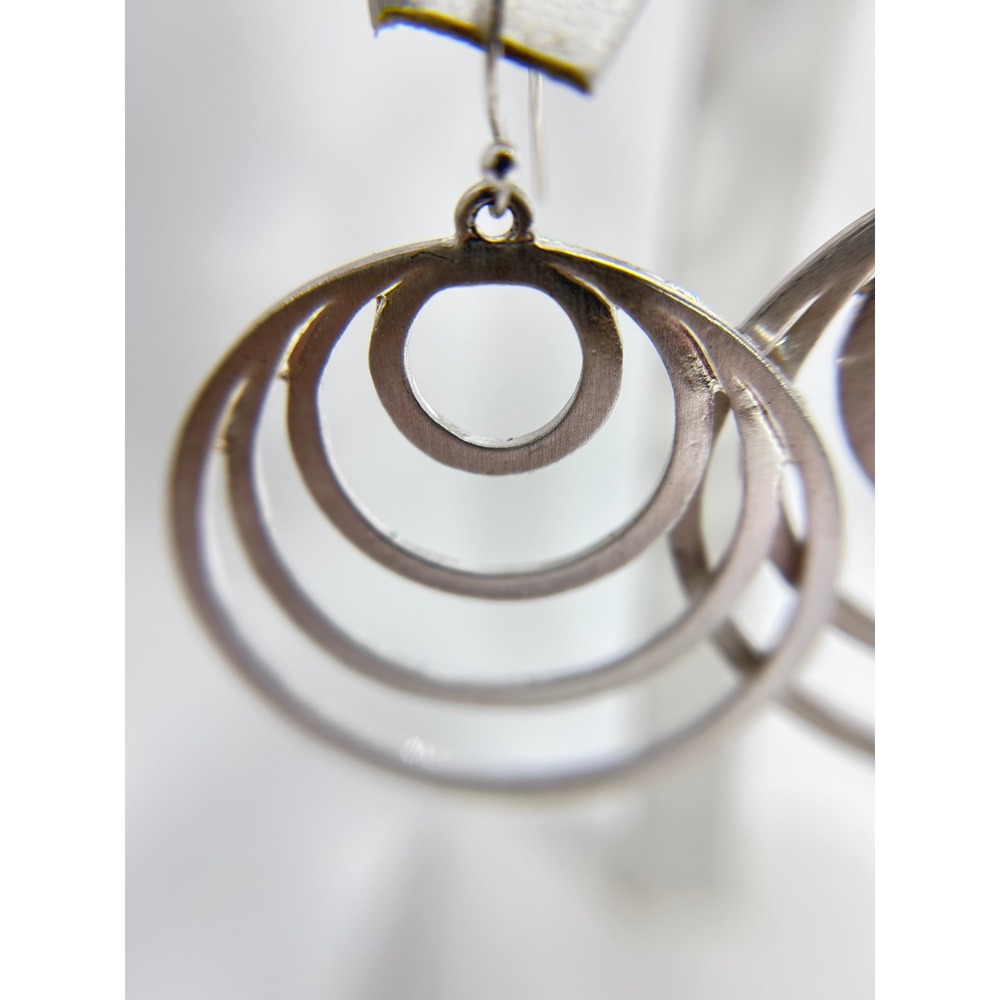Unbranded Earrings Set Women OS Silver Good Moth Moon & Concentric Hoop Bundle - Picture 6 of 11